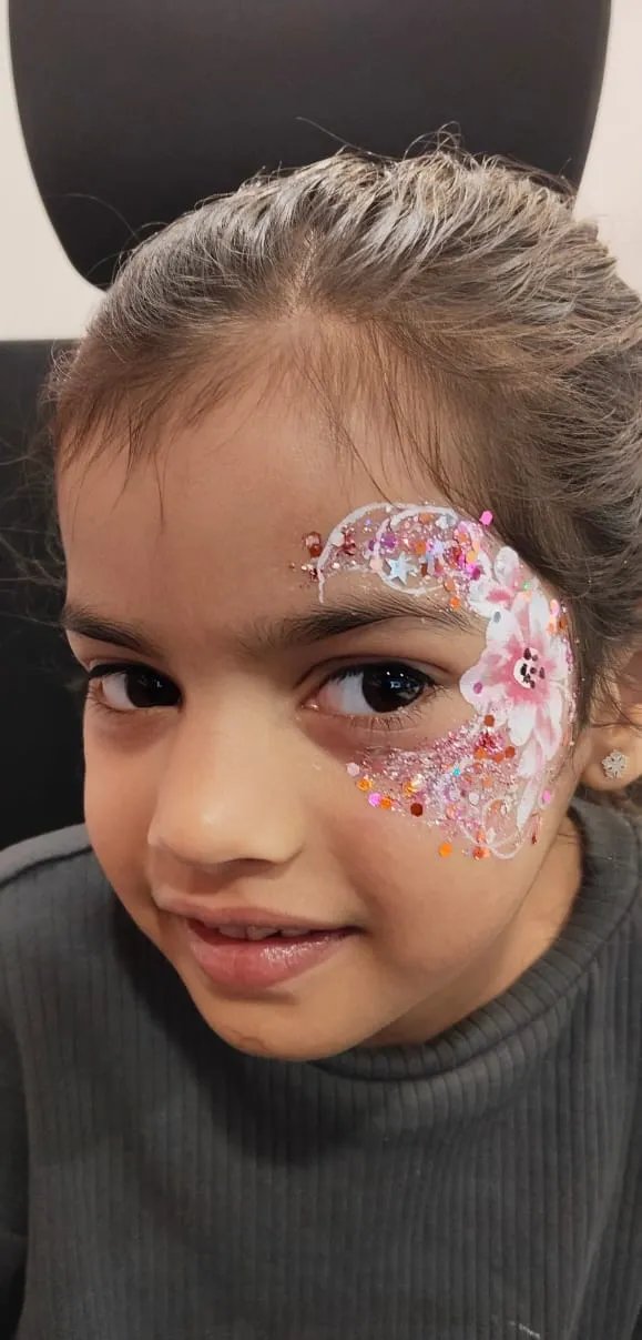 glitter face painting artist party