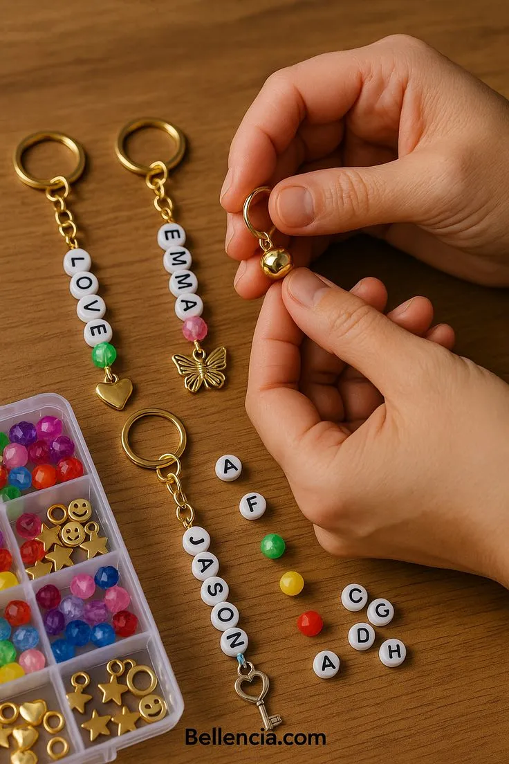 Name Beads Keychain Making