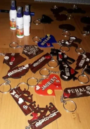 Name on wooden keychain making in hyderabad