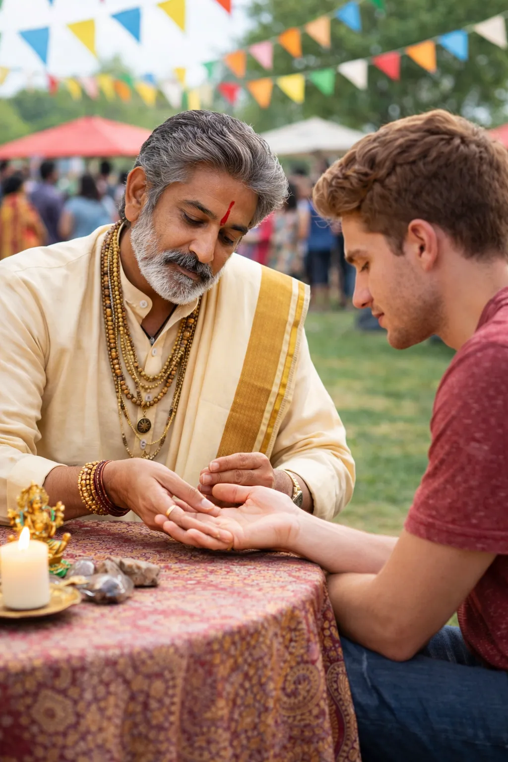 palm reader in corporate event