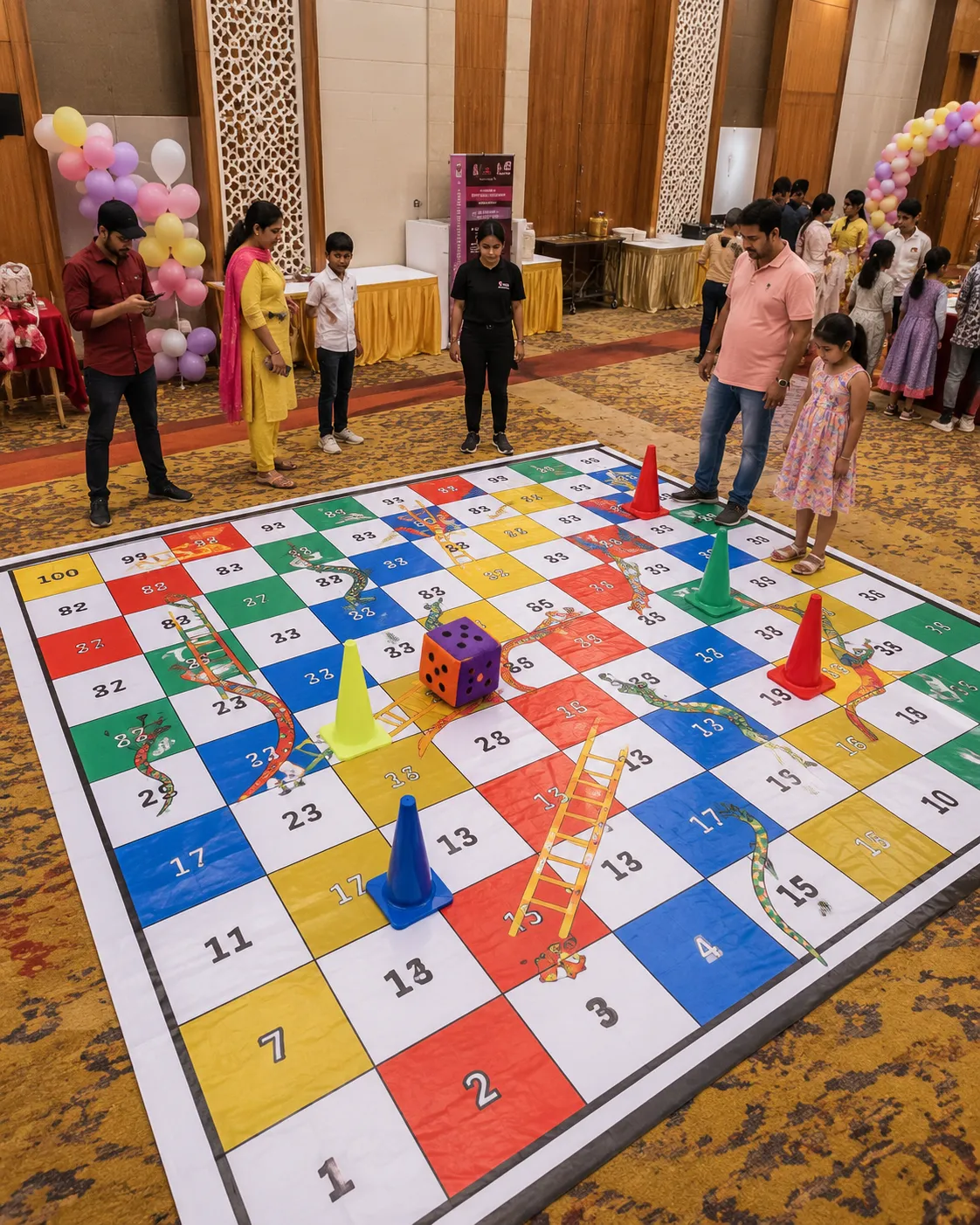 giant snake and ladder game in hyderabad birthday party
